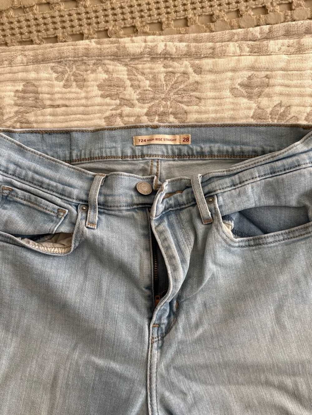 Levi's Light Blue 724 High-Rise Straight Jeans
